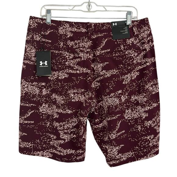 NWT Under Armour Golf Printed Burgundy Shorts Mens Size 34 (1377303-600) - Picture 5 of 9
